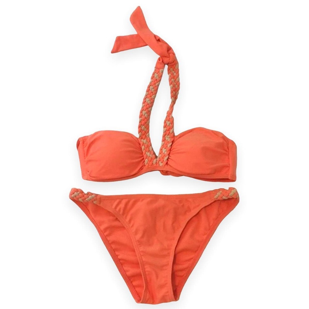 Urban Outfitters Orange Braided detailed Bikini size medium